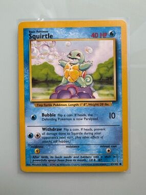Squirtle Pokemon Vintage Card